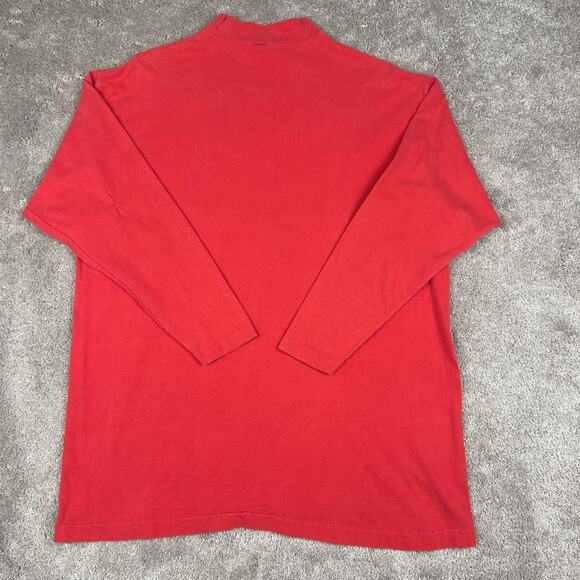 Vintage Christmas Mock Neck Shirt Size L Santa Reindeer Airplane Ugly Sweater - Picture 3 of 4